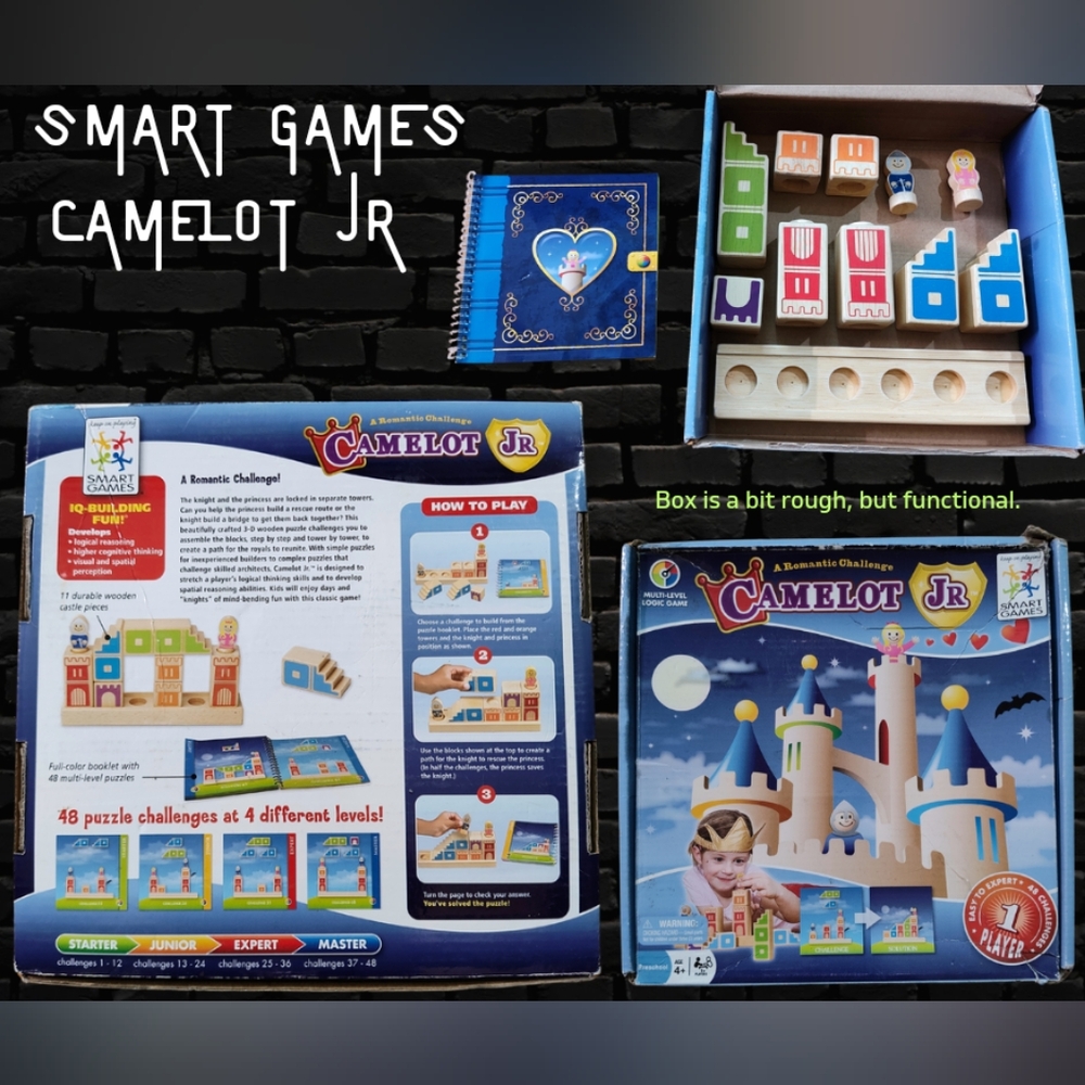 Smart Games Camelot Junior Logic Game Wood Puzzle 1 Player Homeschool Preschool